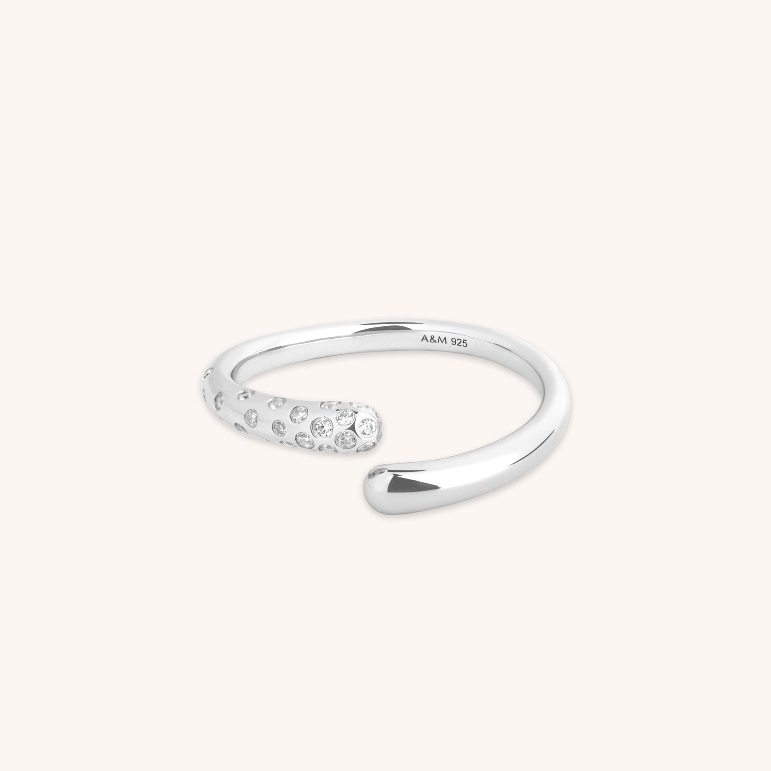 Crystal Scatter Dome Ring in Silver-Astrid & Miyu
