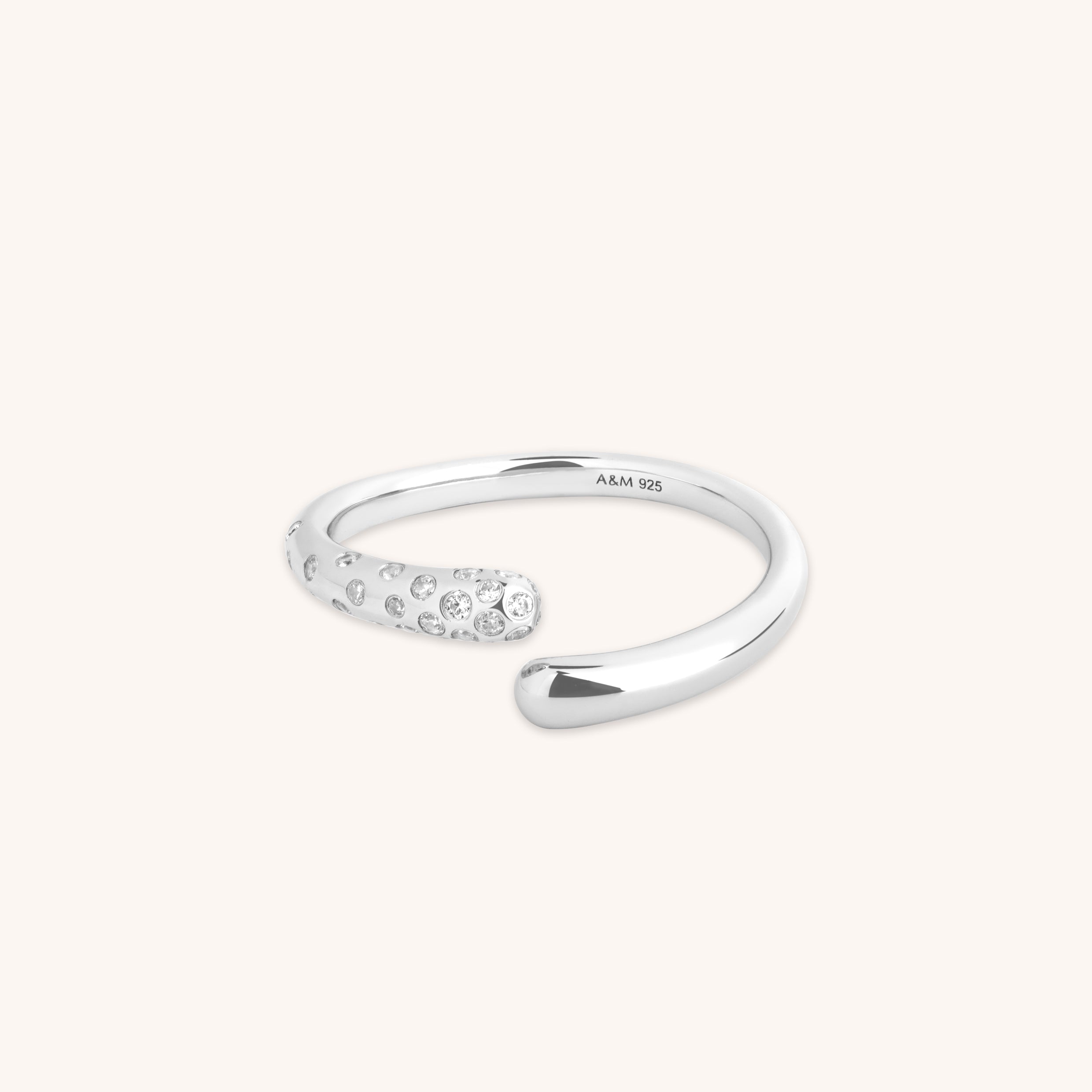 Crystal Scatter Dome Ring in Silver-Astrid & Miyu