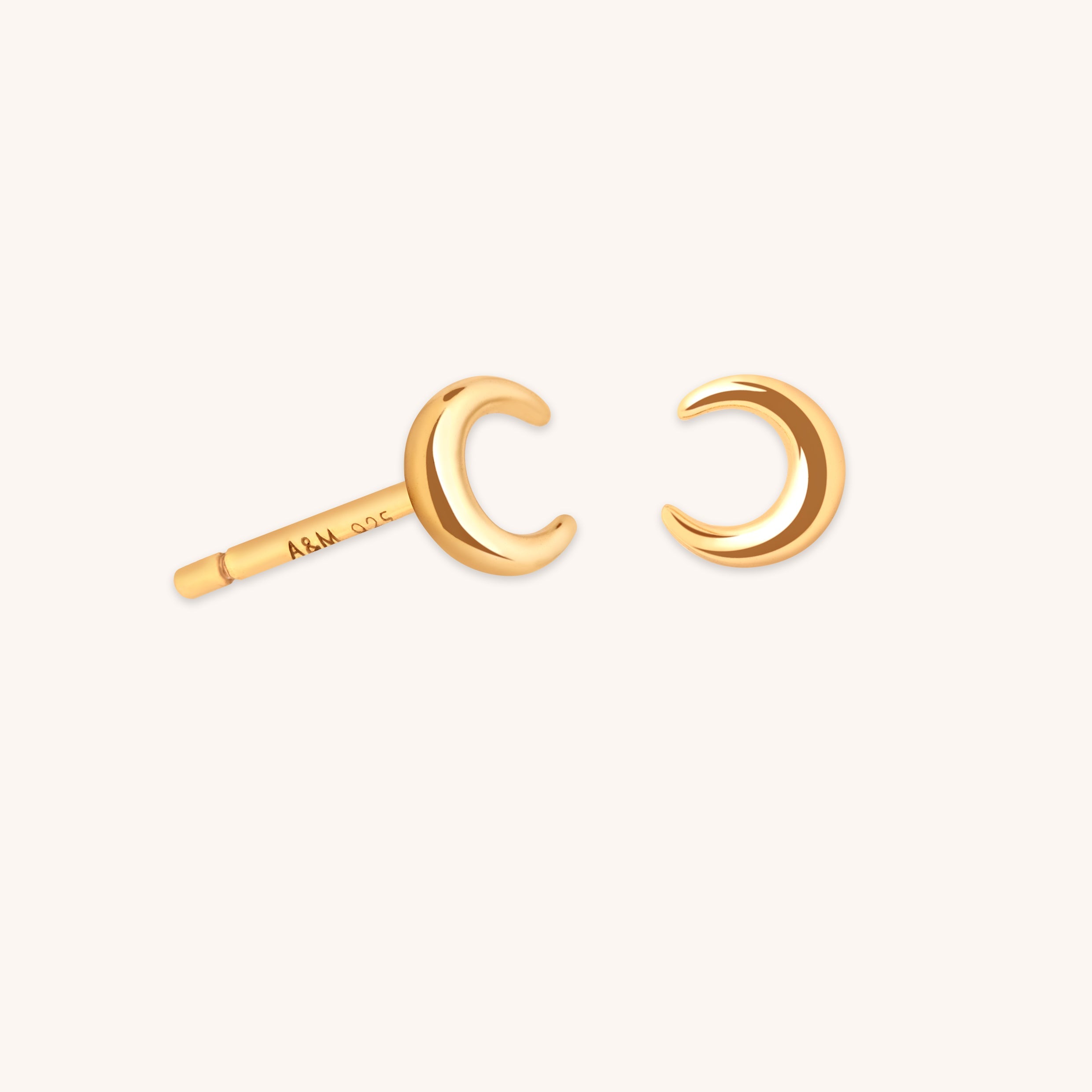 Crescent Moon Studs in Gold-Astrid & Miyu