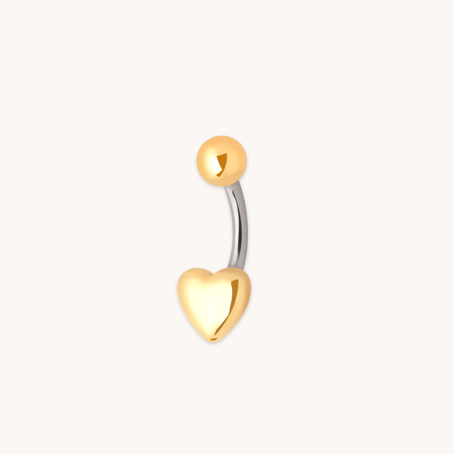 Heart Titanium Belly Bar in Gold-Astrid & Miyu