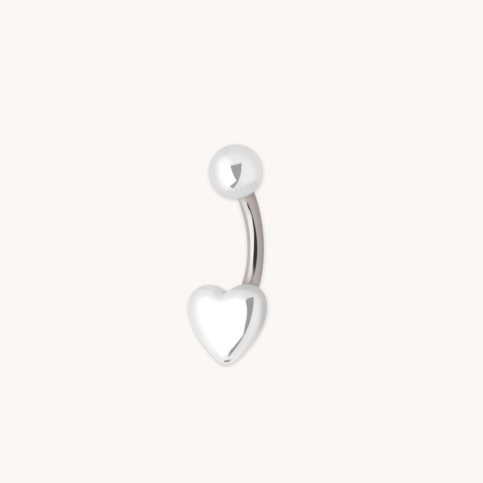 Heart Titanium Belly Bar in Silver-Astrid & Miyu