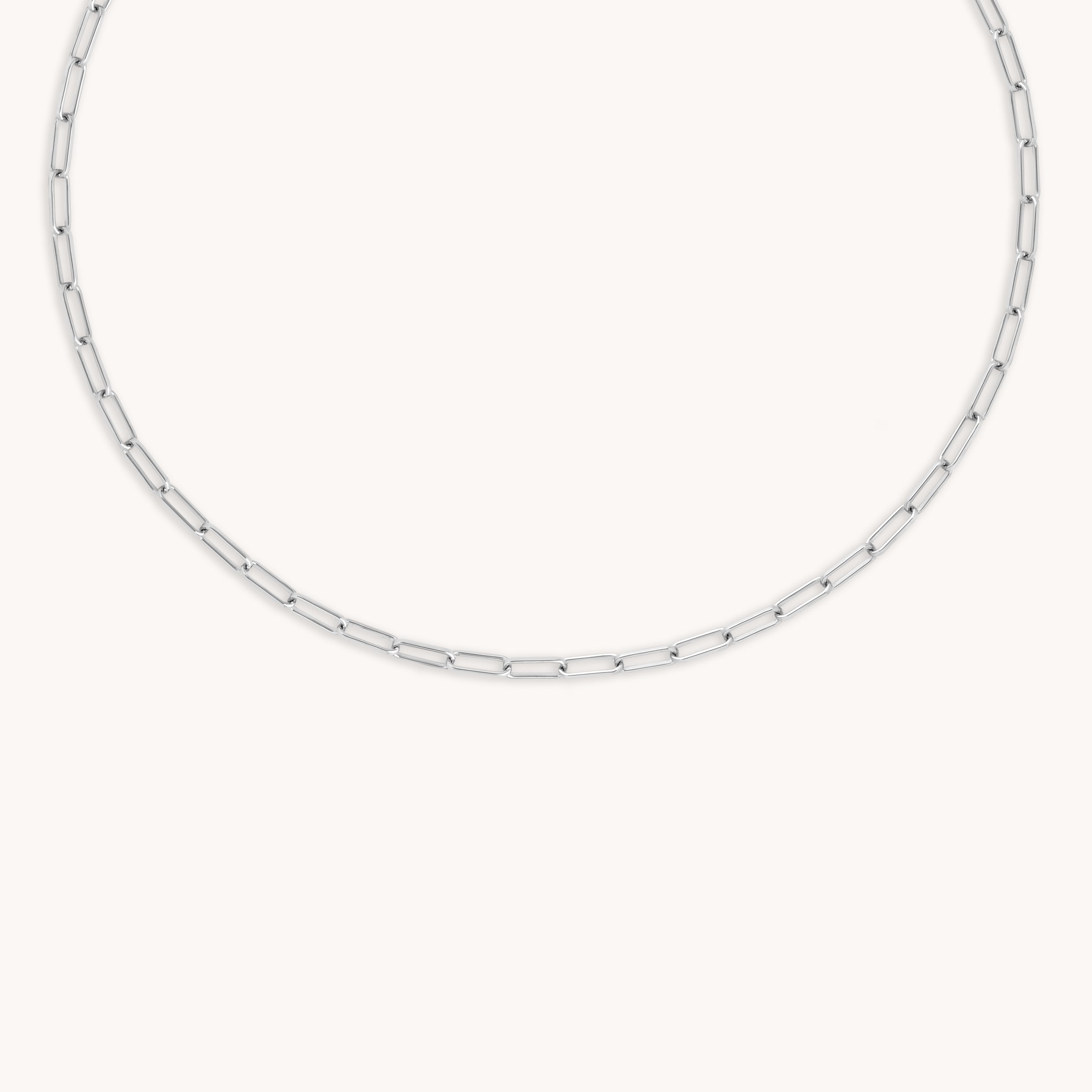 Bold Piccadilly Chain Necklace in Silver-Astrid & Miyu