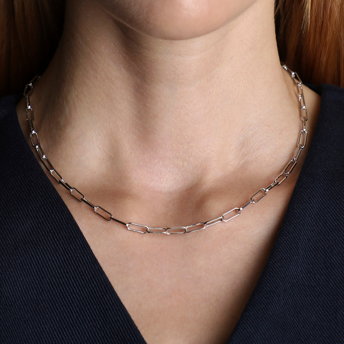 Bold Piccadilly Chain Necklace in Silver-Astrid & Miyu