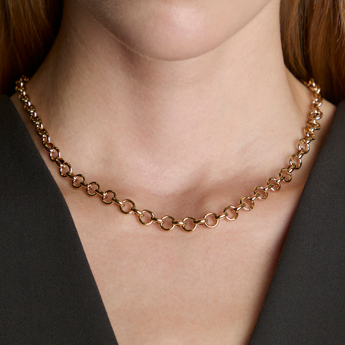 Bold Chelsea Chain Necklace in Gold-Astrid & Miyu
