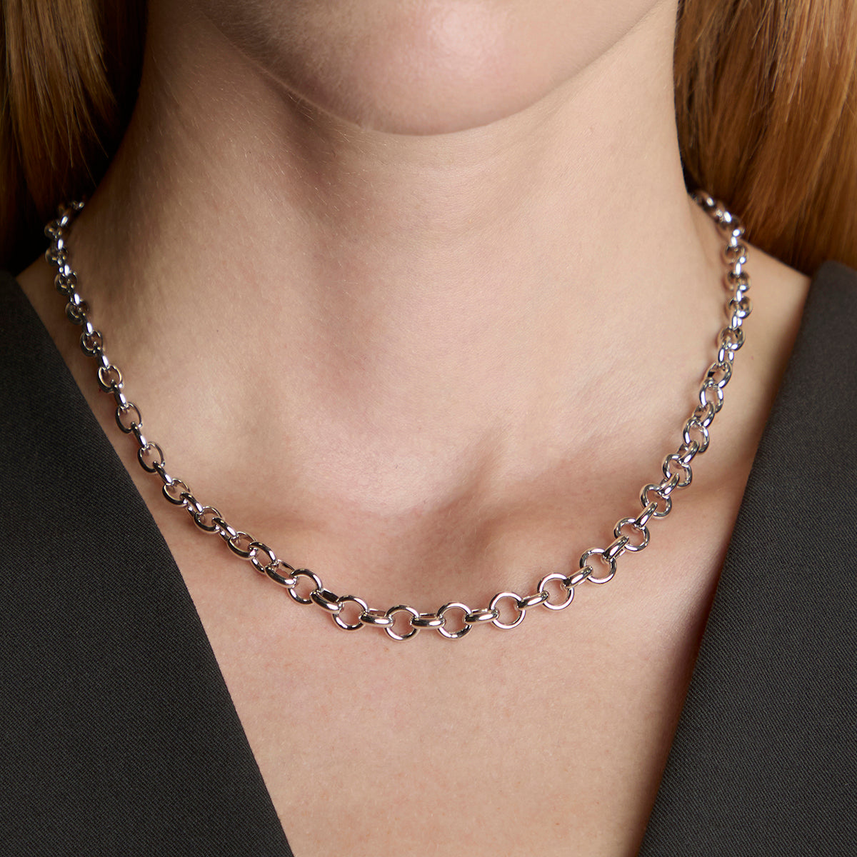 Bold Chelsea Chian Necklace in Silver-Astrid & Miyu