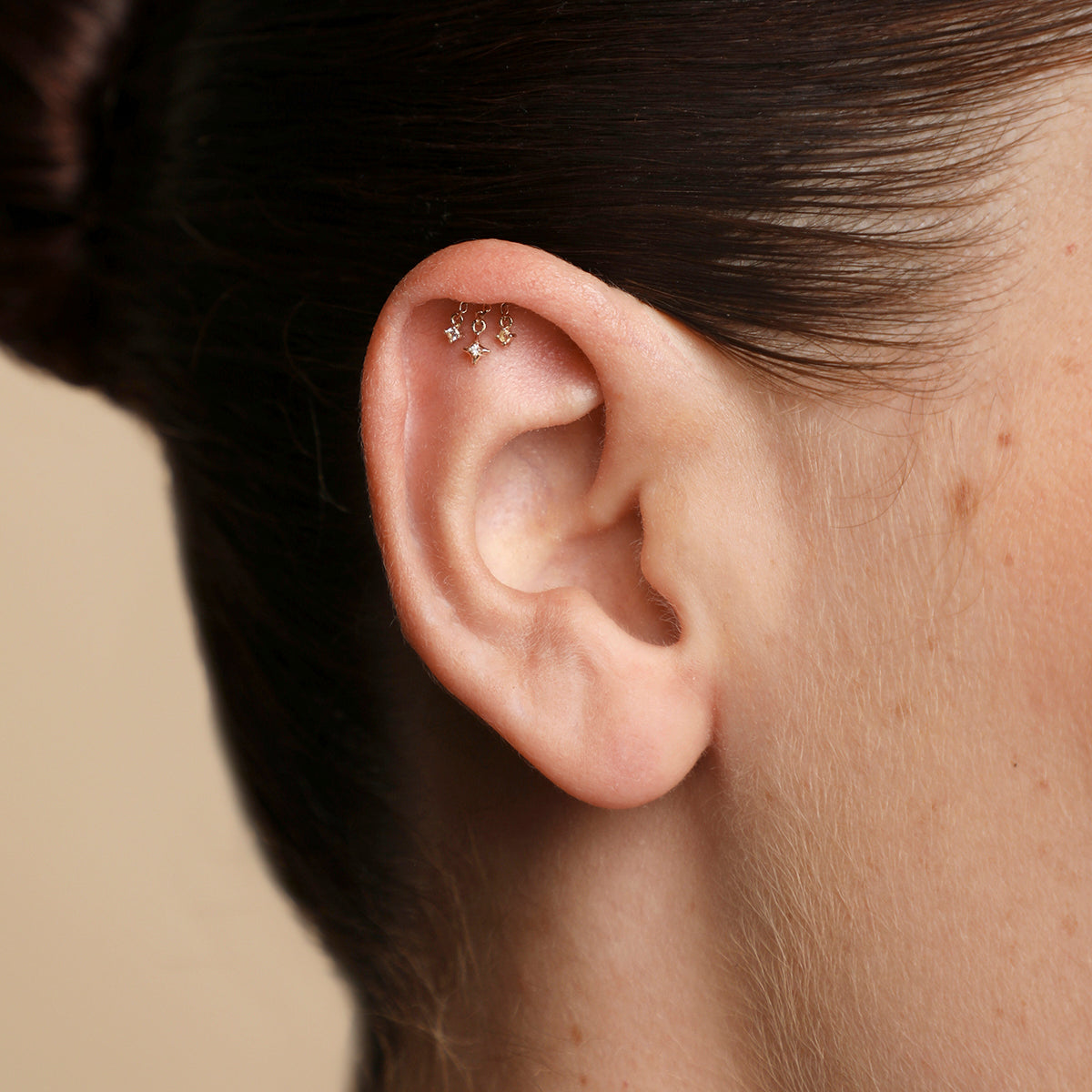 Cosmic Star Multi Charm Hidden Helix in Solid Gold-Astrid & Miyu