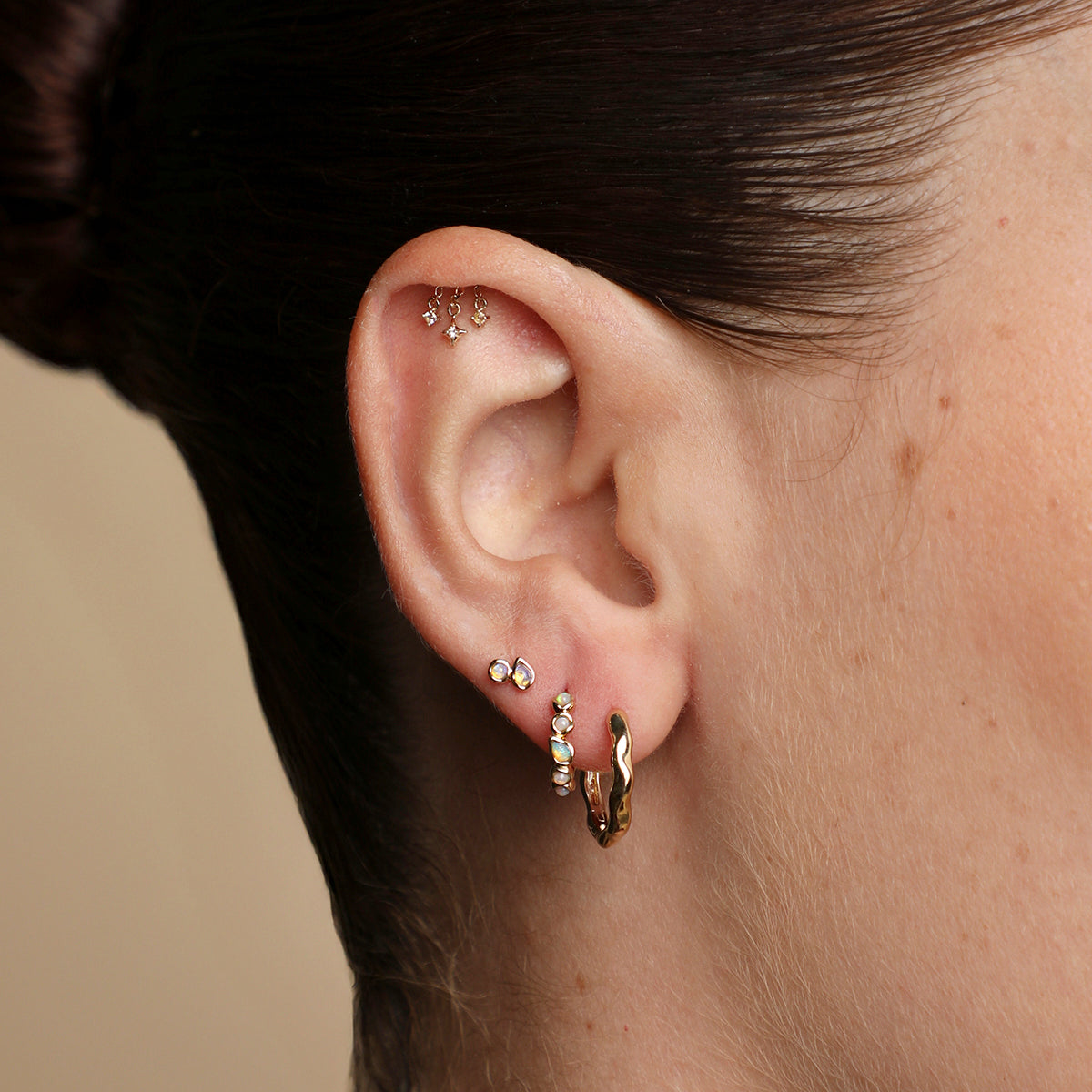 Cosmic Star Multi Charm Hidden Helix in Solid Gold-Astrid & Miyu