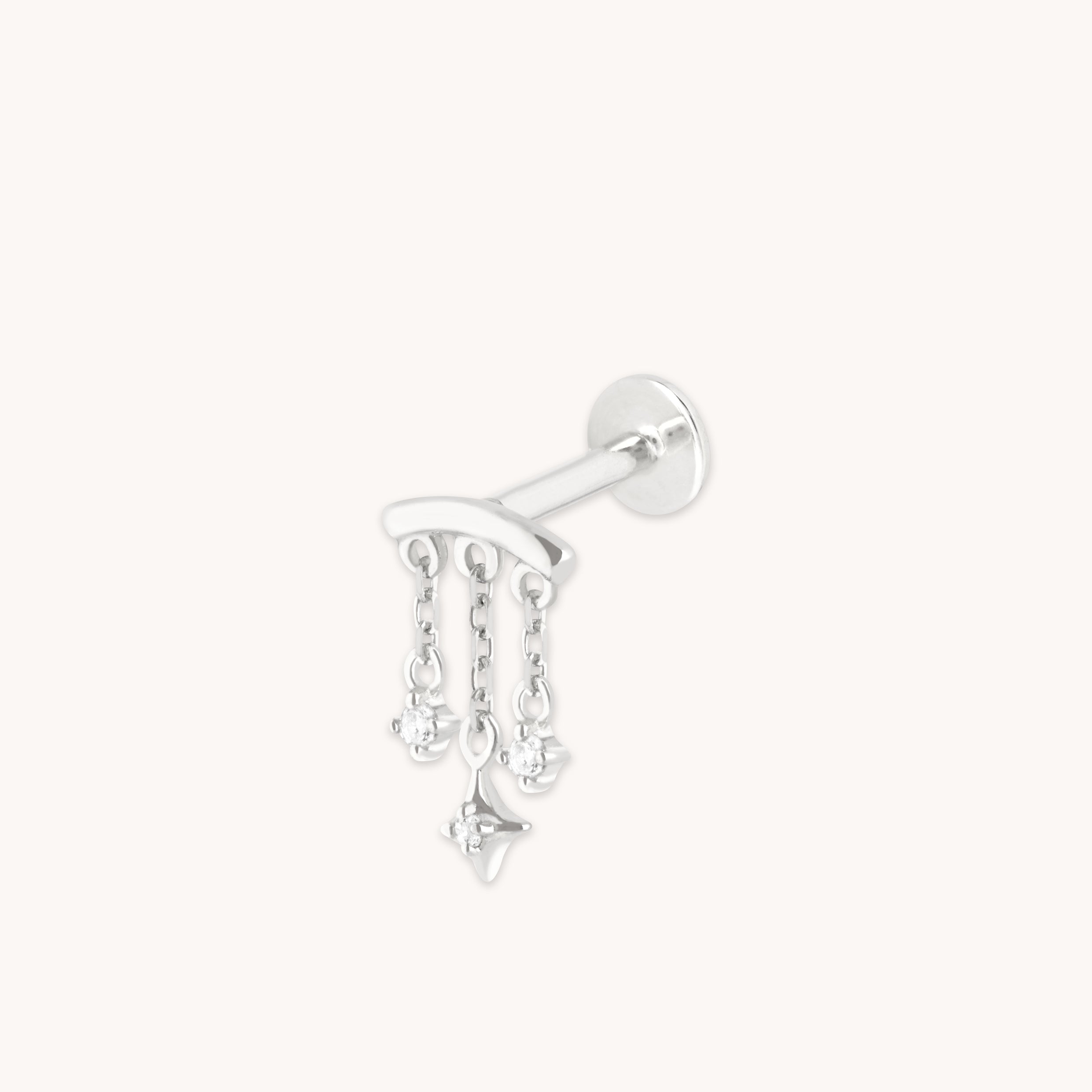 Cosmic Star Multi Charm Hidden Helix in Solid White Gold | Astrid