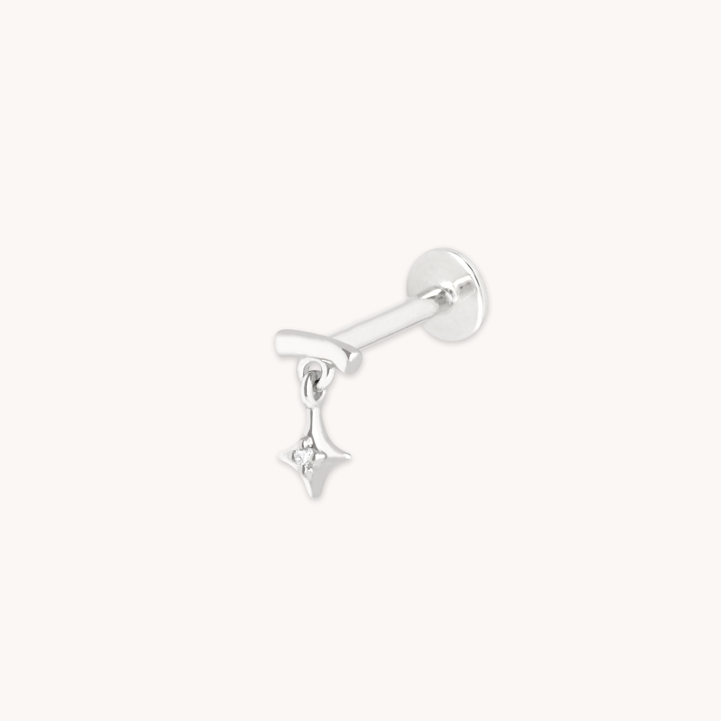 Cosmic Star Single Charm Hidden Helix in Solid White Gold-Astrid & Miyu