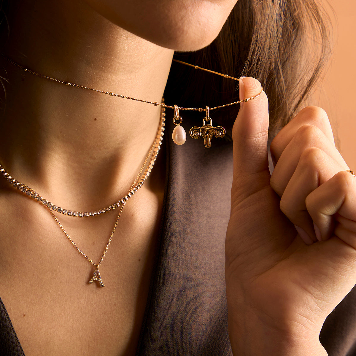 A&M x Hertility Uterus Charm in Gold-Astrid & Miyu