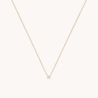 Diamond Solitaire Pendant Necklace in Solid Gold-Astrid & Miyu