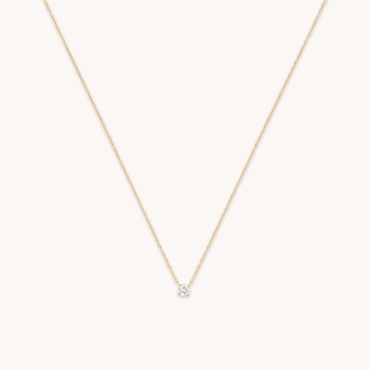 Diamond Solitaire Pendant Necklace in Solid Gold-Astrid & Miyu