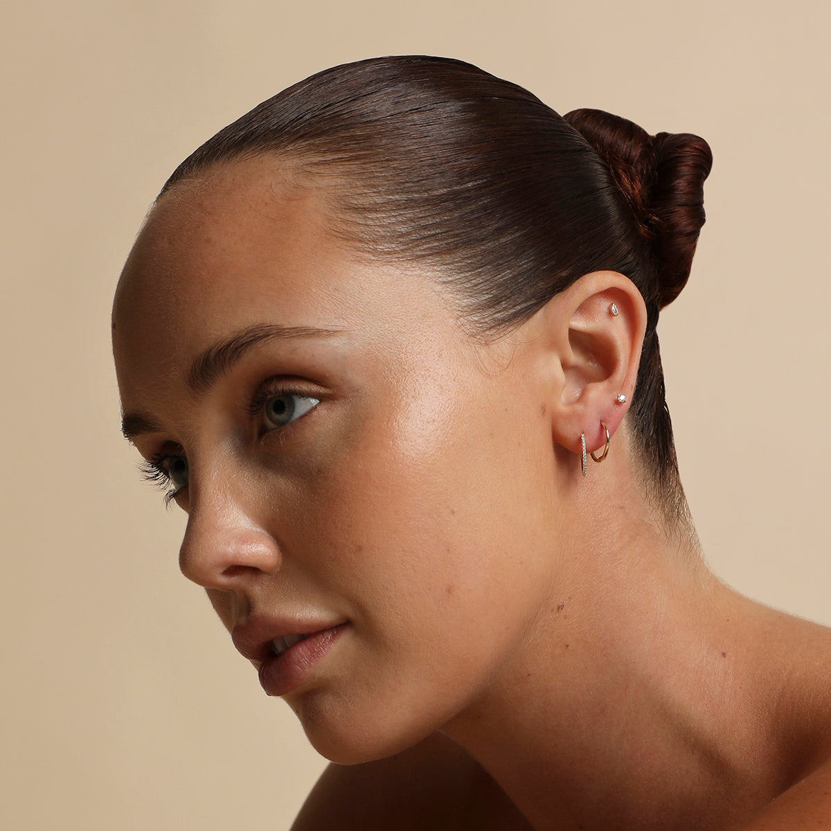 Diamond Marquise Piercing Stud in Solid Gold-Astrid & Miyu