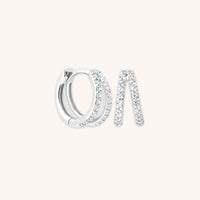 Diamond Pavé Illusion Huggies in Solid White Gold-Astrid & Miyu