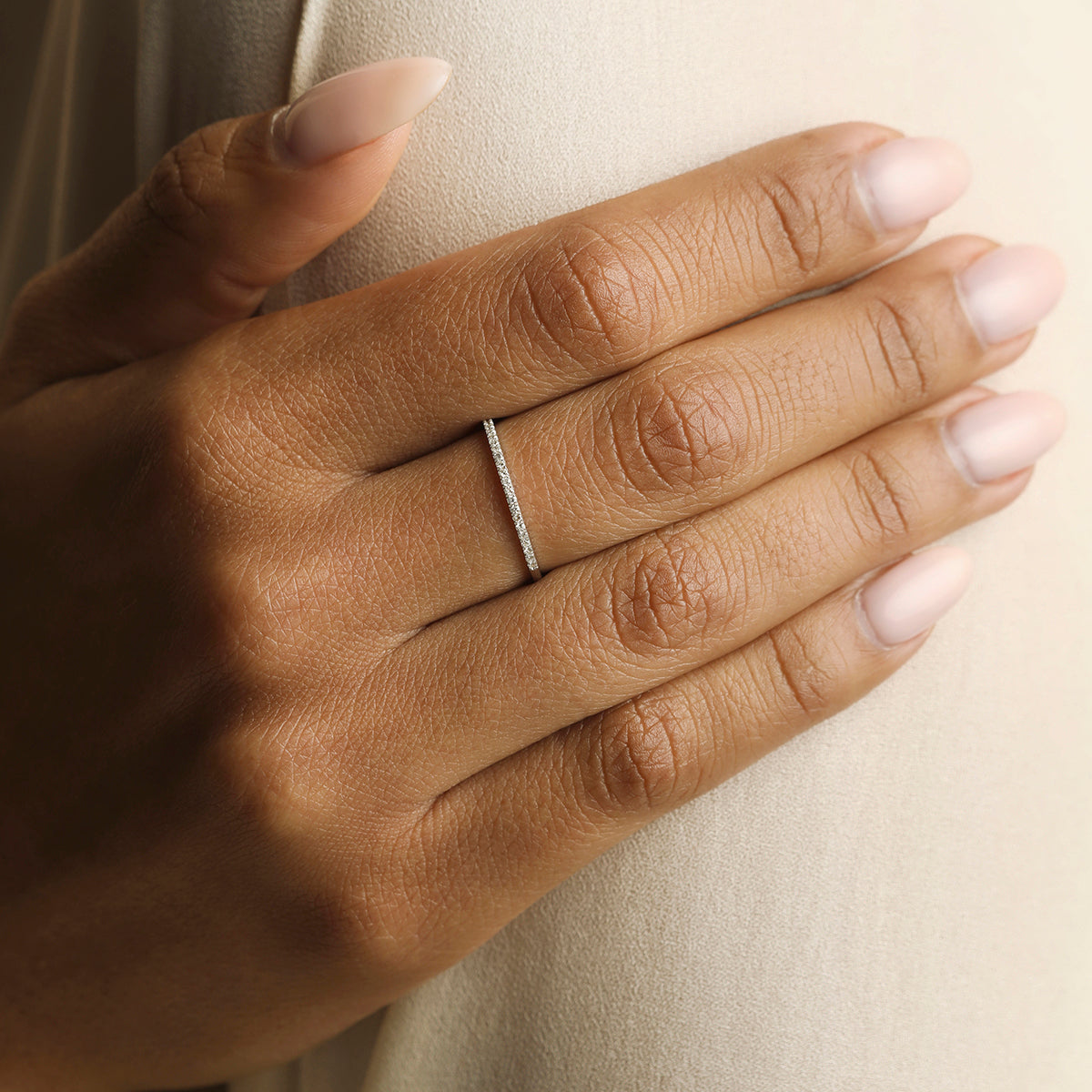 Diamond Eternity Ring in Solid White Gold-Astrid & Miyu