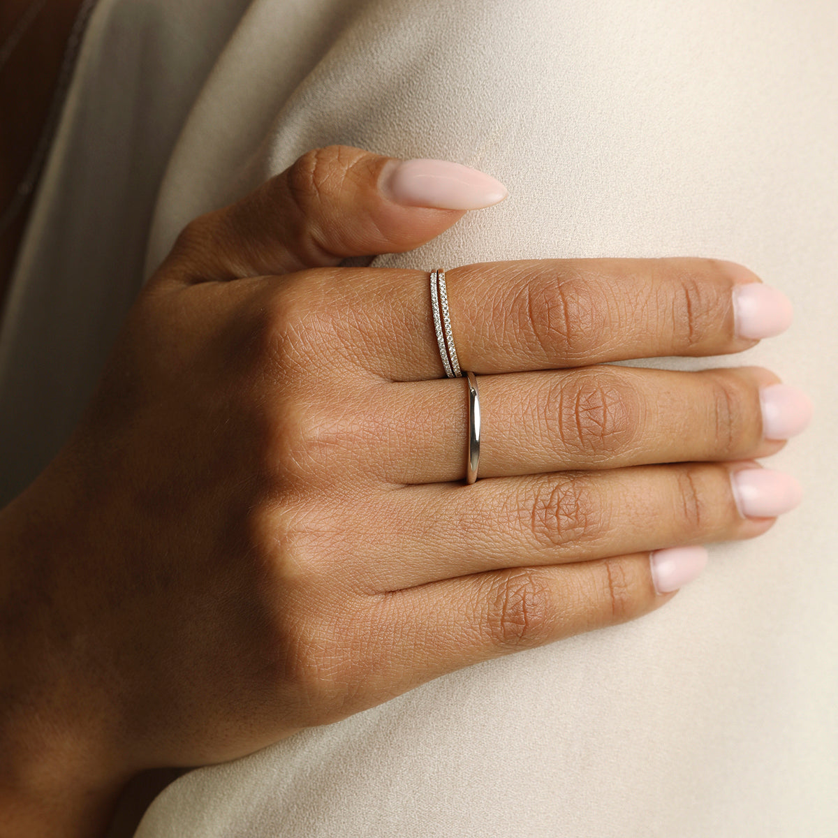 Diamond Eternity Ring in Solid White Gold-Astrid & Miyu