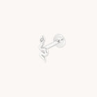 April White Topaz - Snake Piercing Stud in Solid White Gold - Piercing Stud - Astrid & Miyu