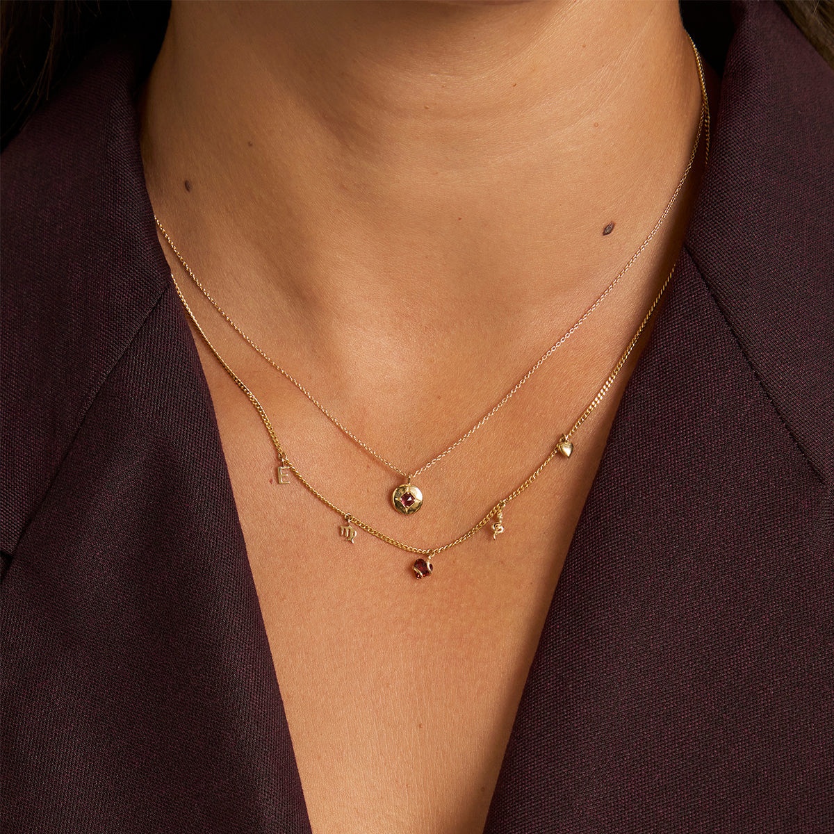 Eternity Collection - Garnet Heart & Snake Charm 9k Gold - Welding Charms - Astrid & Miyu