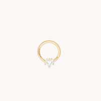 Topaz Marquise Fan Daith Hoop in Solid Gold-Astrid & Miyu