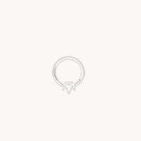 Topaz Marquise Fan Daith Hoop in Solid White Gold-Astrid & Miyu