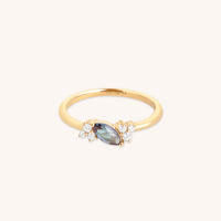 Alexandrite Cluster Milestone Ring in Solid Gold-Astrid & Miyu