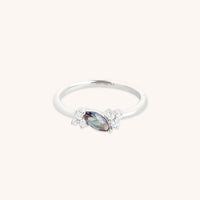 Alexandrite Cluster Milestone Ring in Solid White Gold-Astrid & Miyu