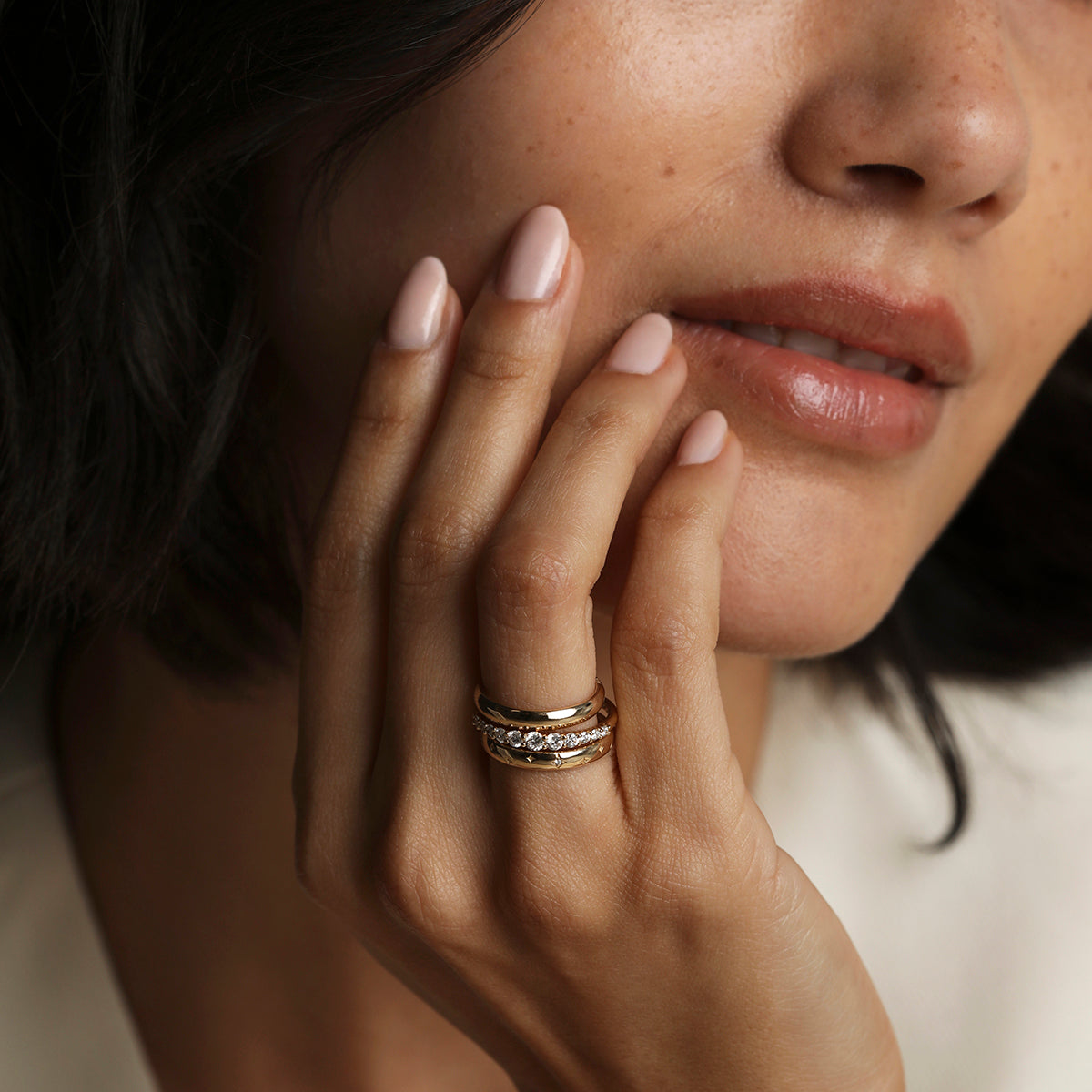 Diamond Eternity Milestone Ring in Solid Gold-Astrid & Miyu