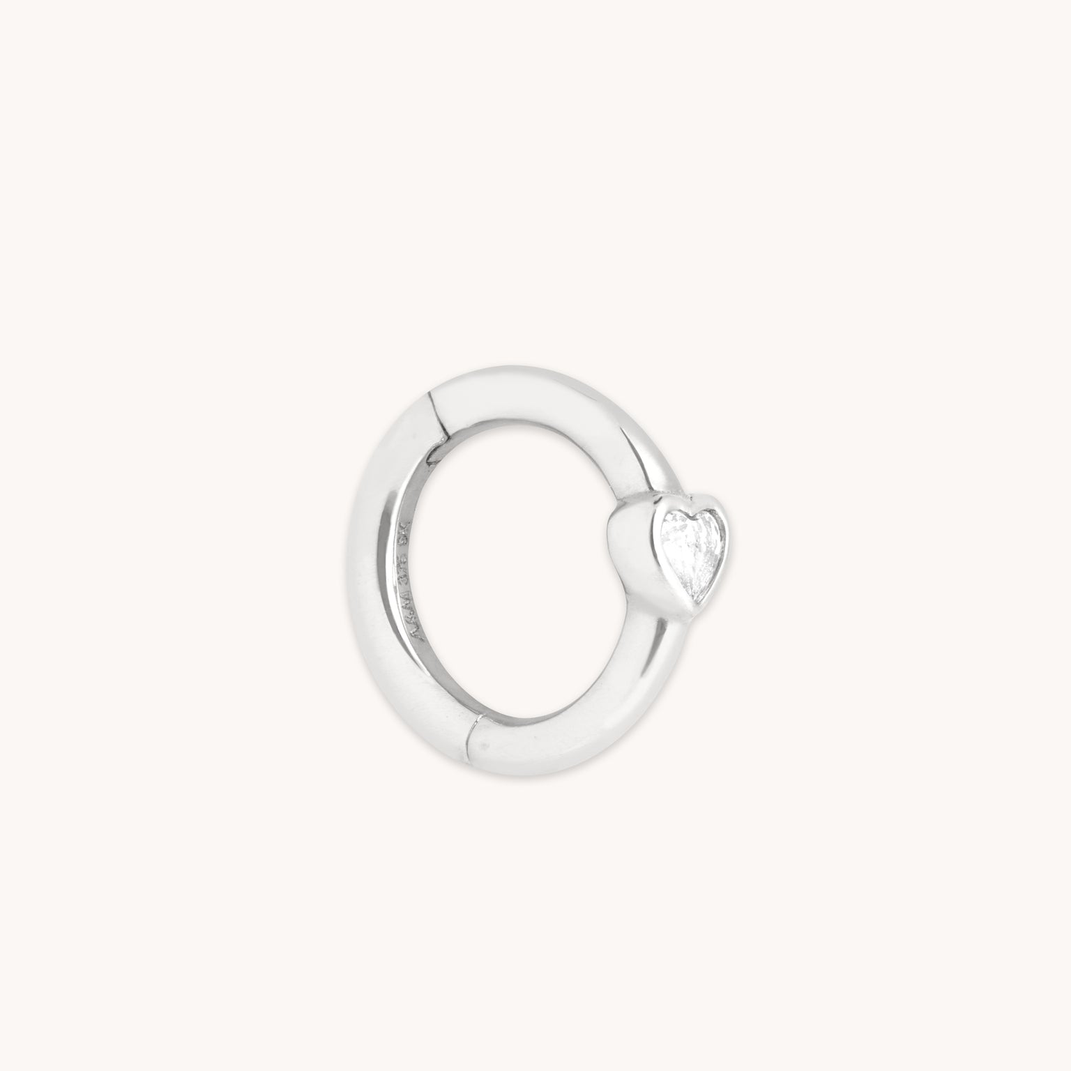 Heart Jewellery - Heart Topaz Seamless Hoop in Solid White Gold - Piercing Hoops - Astrid & Miyu