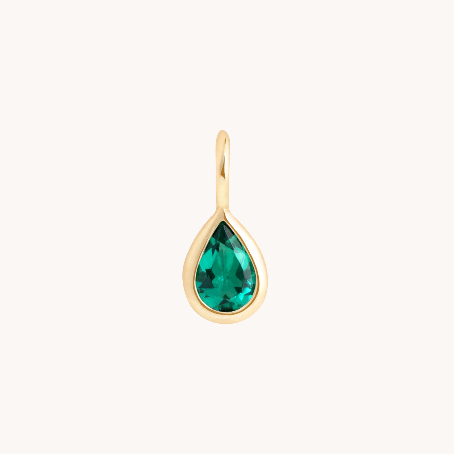 Birthstone Charms - Emerald Pear Charm 9k Gold - Welding Charm - Astrid & Miyu