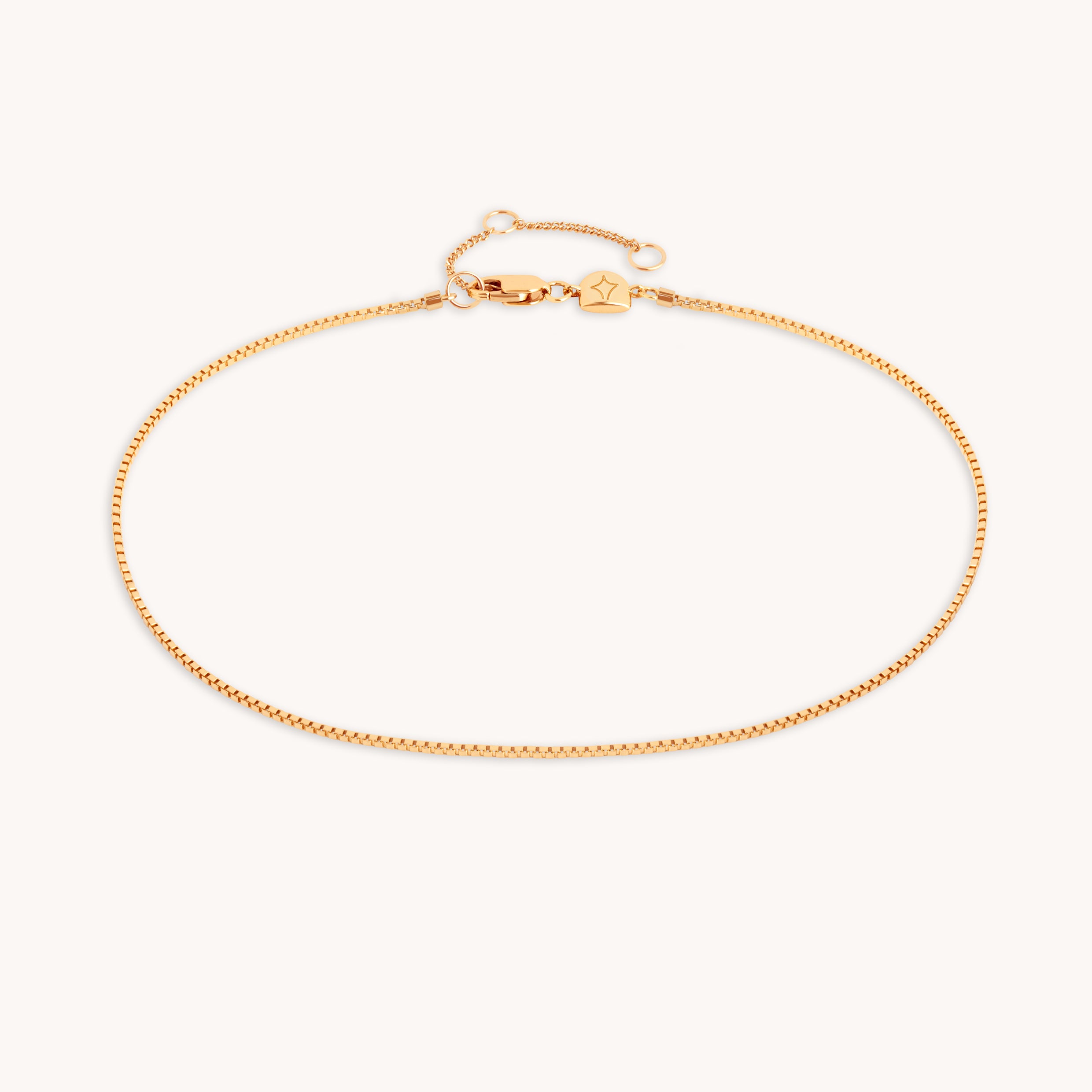 Essential Box Chain Anklet in Gold-Astrid & Miyu