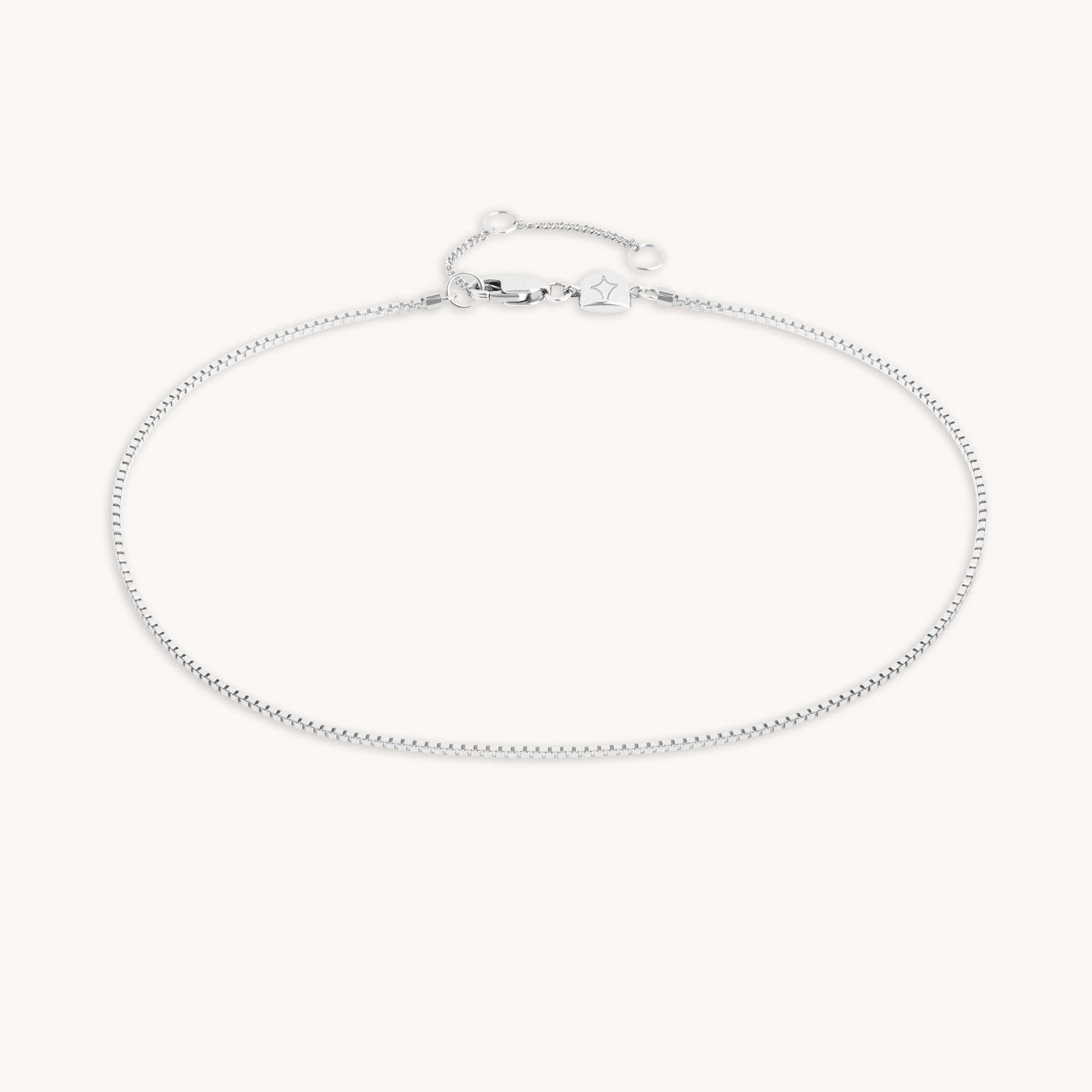 Essential Box Chain Anklet in Silver-Astrid & Miyu