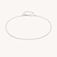 Essential Box Chain Anklet in Silver-Astrid & Miyu