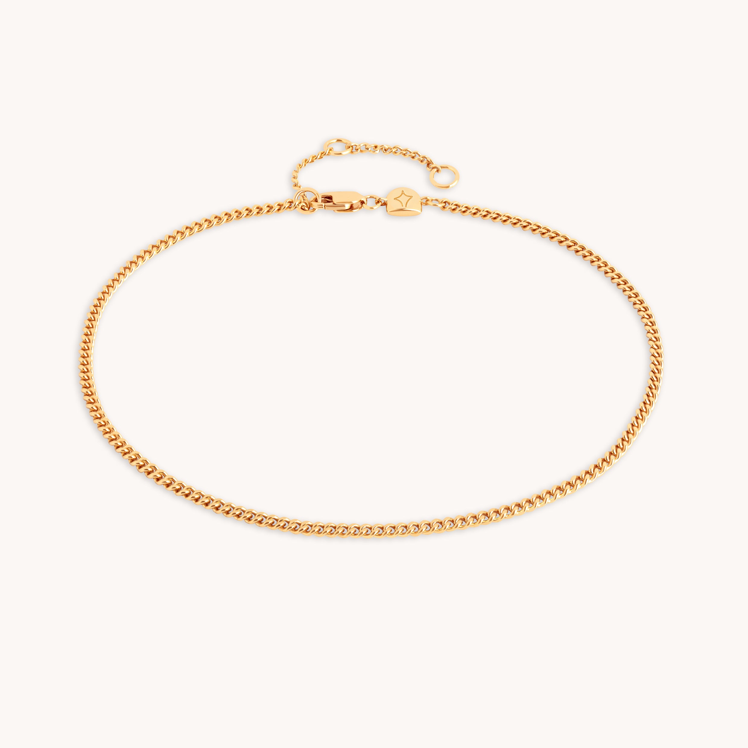 Essential Curb Chain Anklet in Gold-Astrid & Miyu