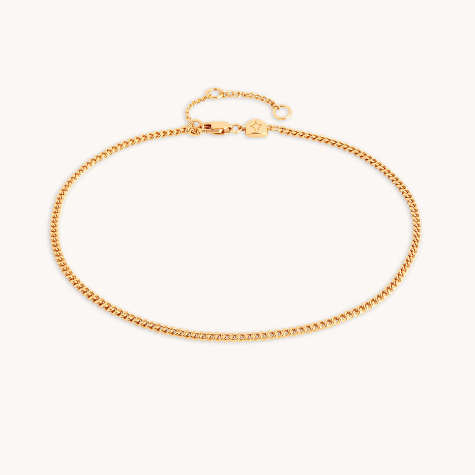 Essential Curb Chain Anklet in Gold-Astrid & Miyu