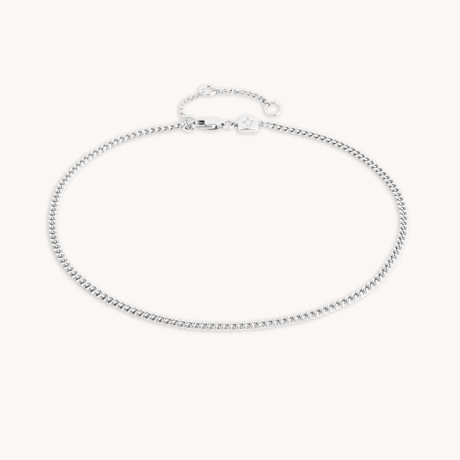 Essential Curb Chain Anklet in Silver-Astrid & Miyu