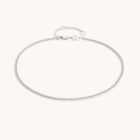Essential Curb Chain Anklet in Silver-Astrid & Miyu