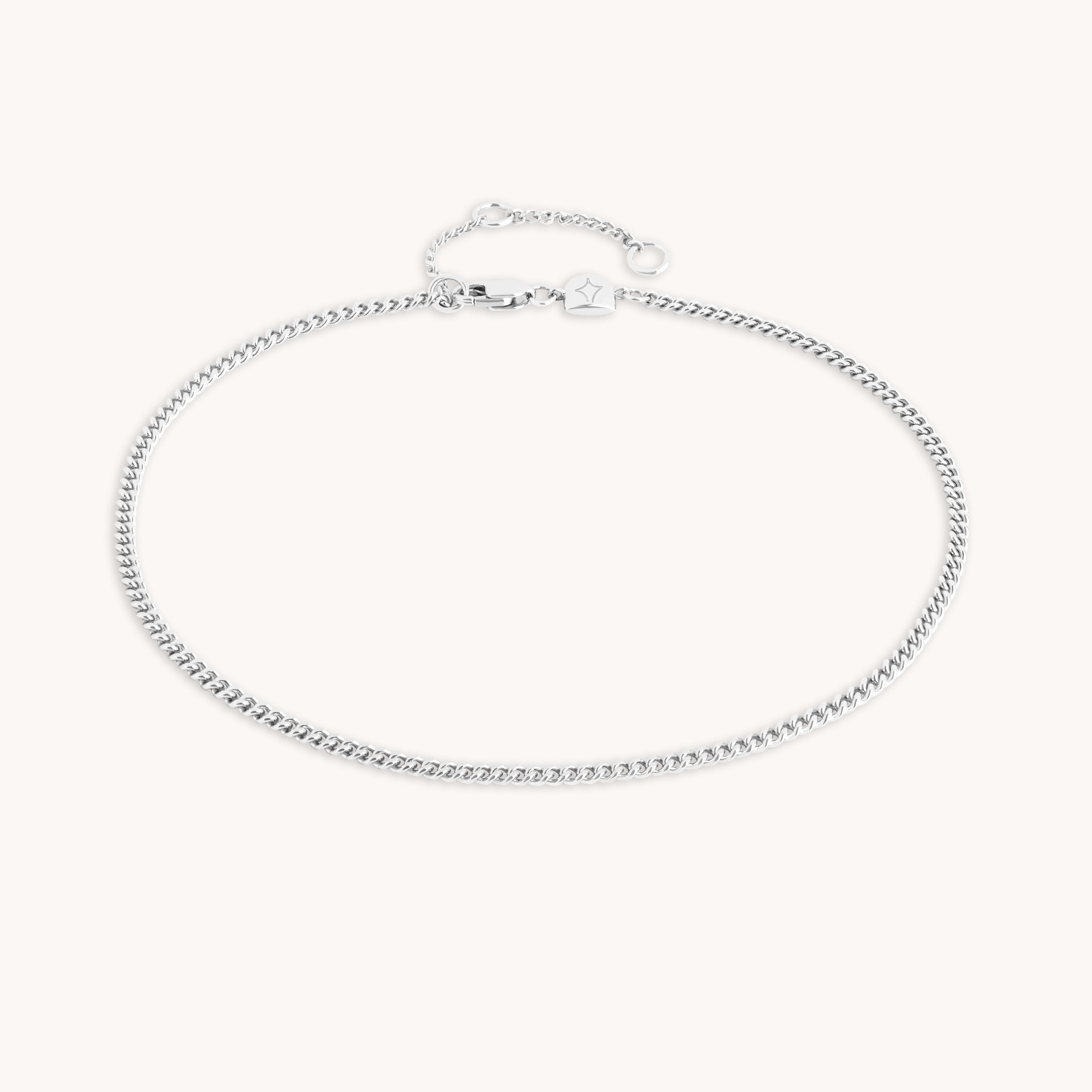 Essential Curb Chain Anklet in Silver-Astrid & Miyu
