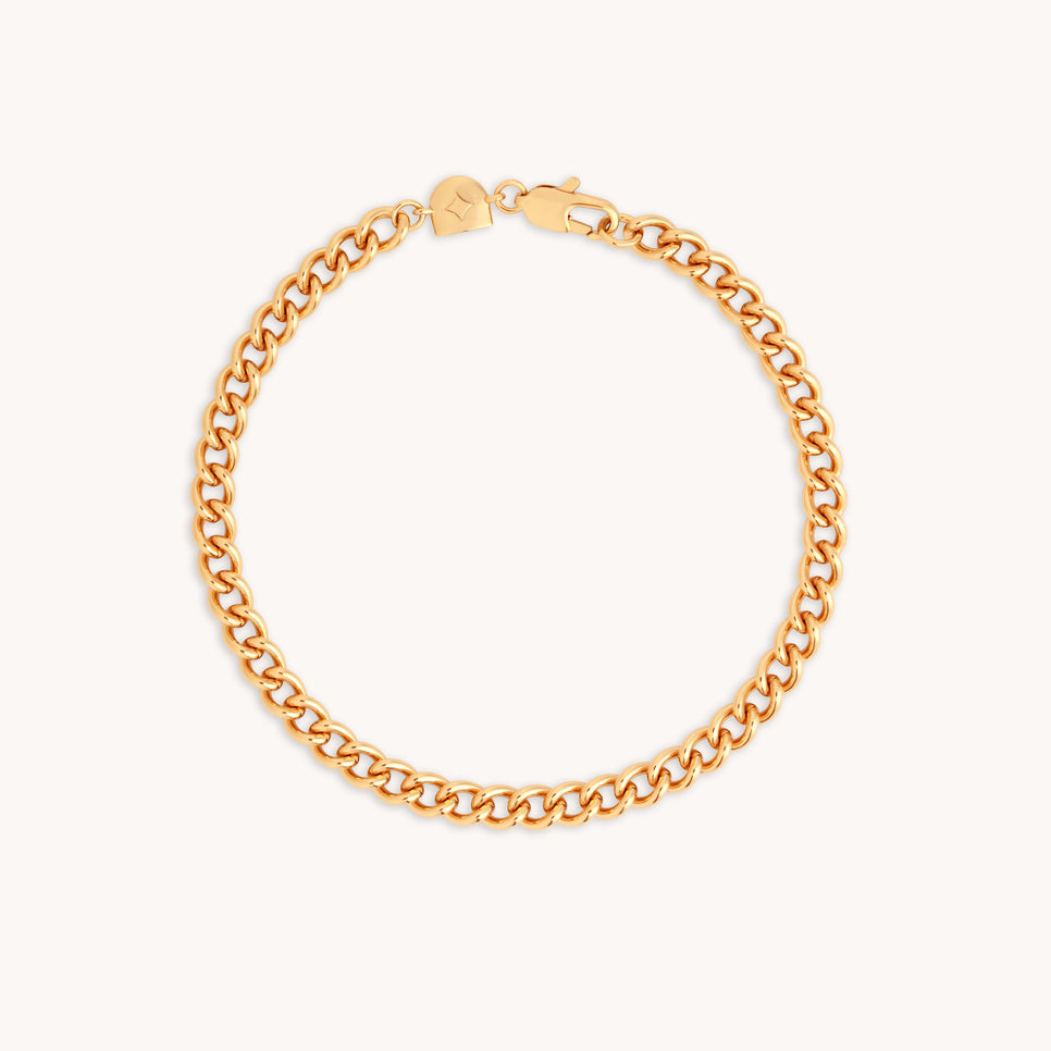 Bold Essential Curb Chain Bracelet in Gold-Astrid & Miyu