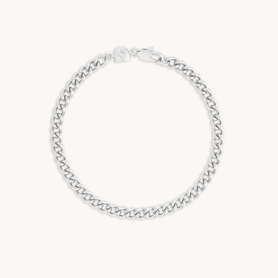 Bold Essential Curb Chain Bracelet in Silver-Astrid & Miyu