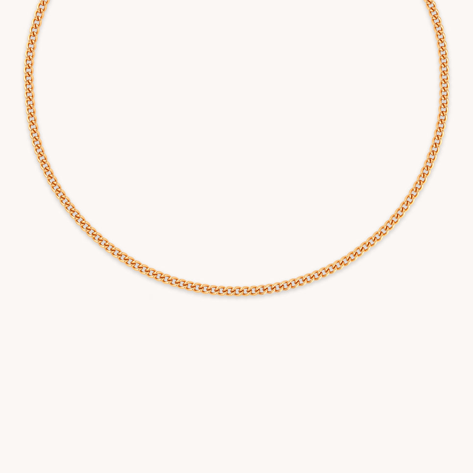 Bold Essential Curb Chain Necklace in Gold-Astrid & Miyu