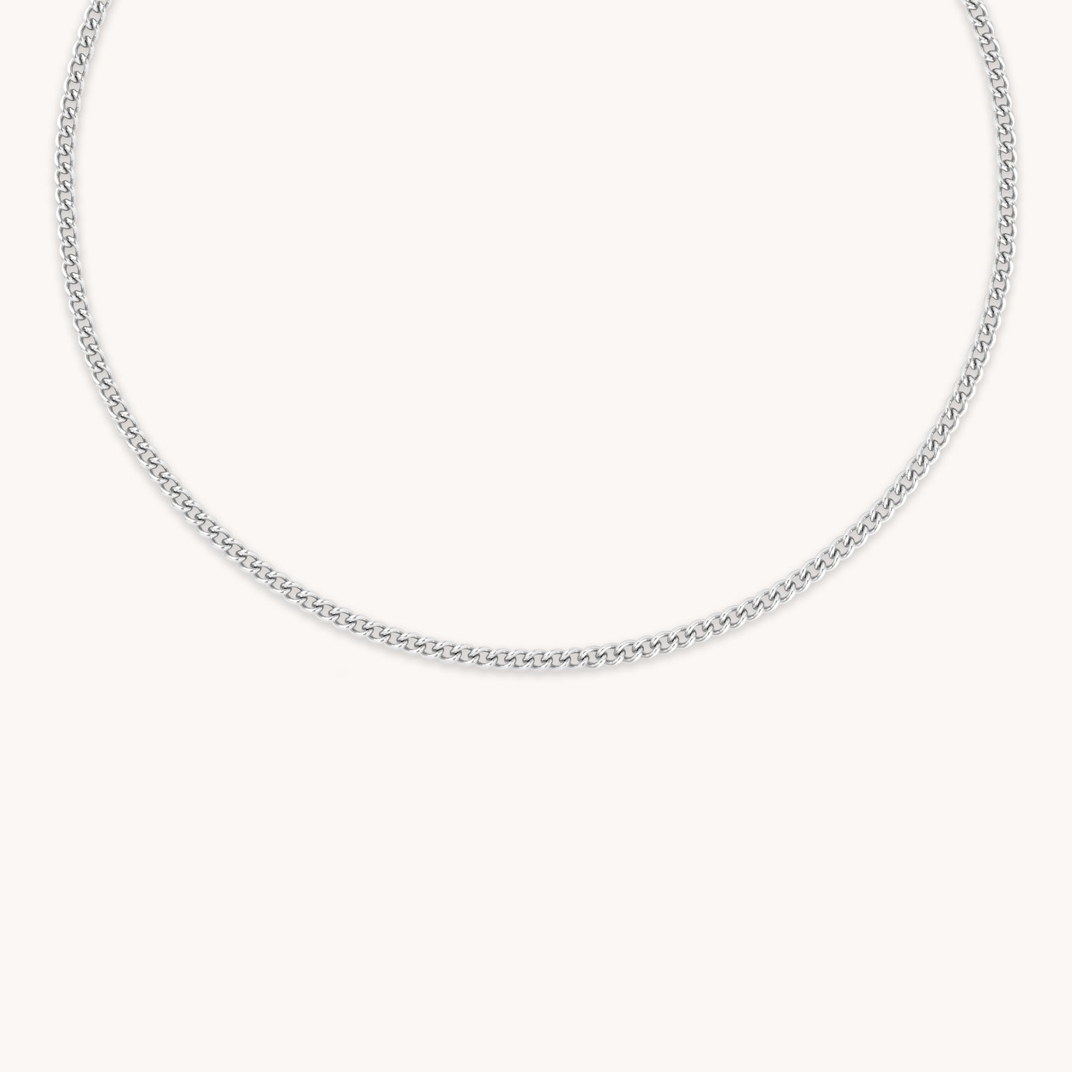 Bold Essential Curb Chain Necklace in Silver-Astrid & Miyu
