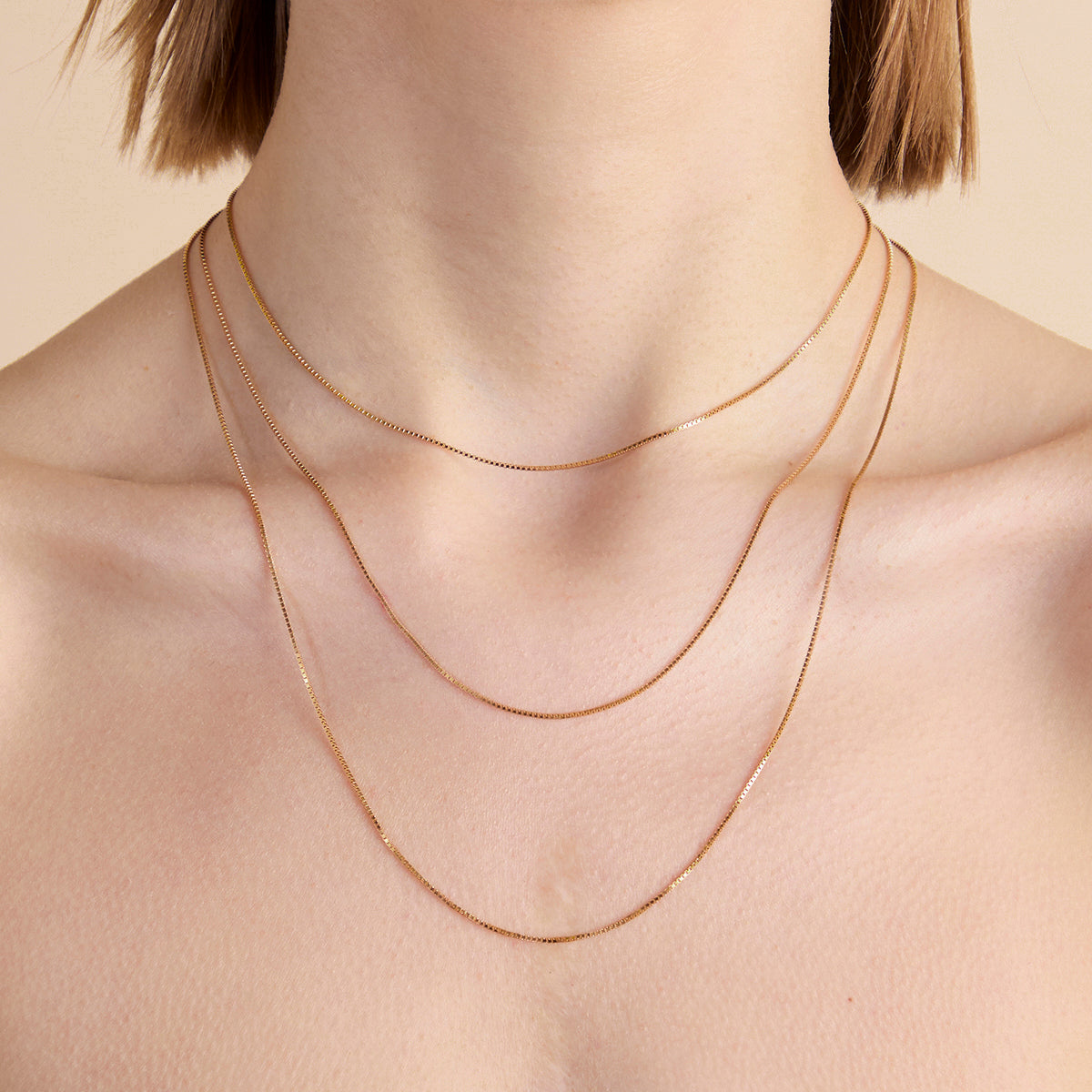 Essential Box Chain Necklace in Gold-Astrid & Miyu