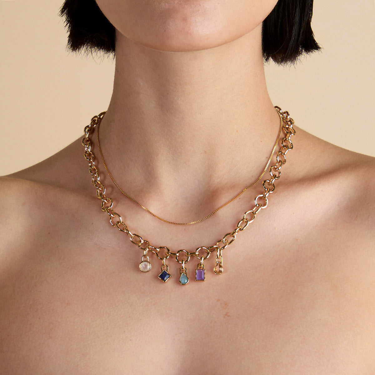 Essential Box Chain Necklace in Gold-Astrid & Miyu