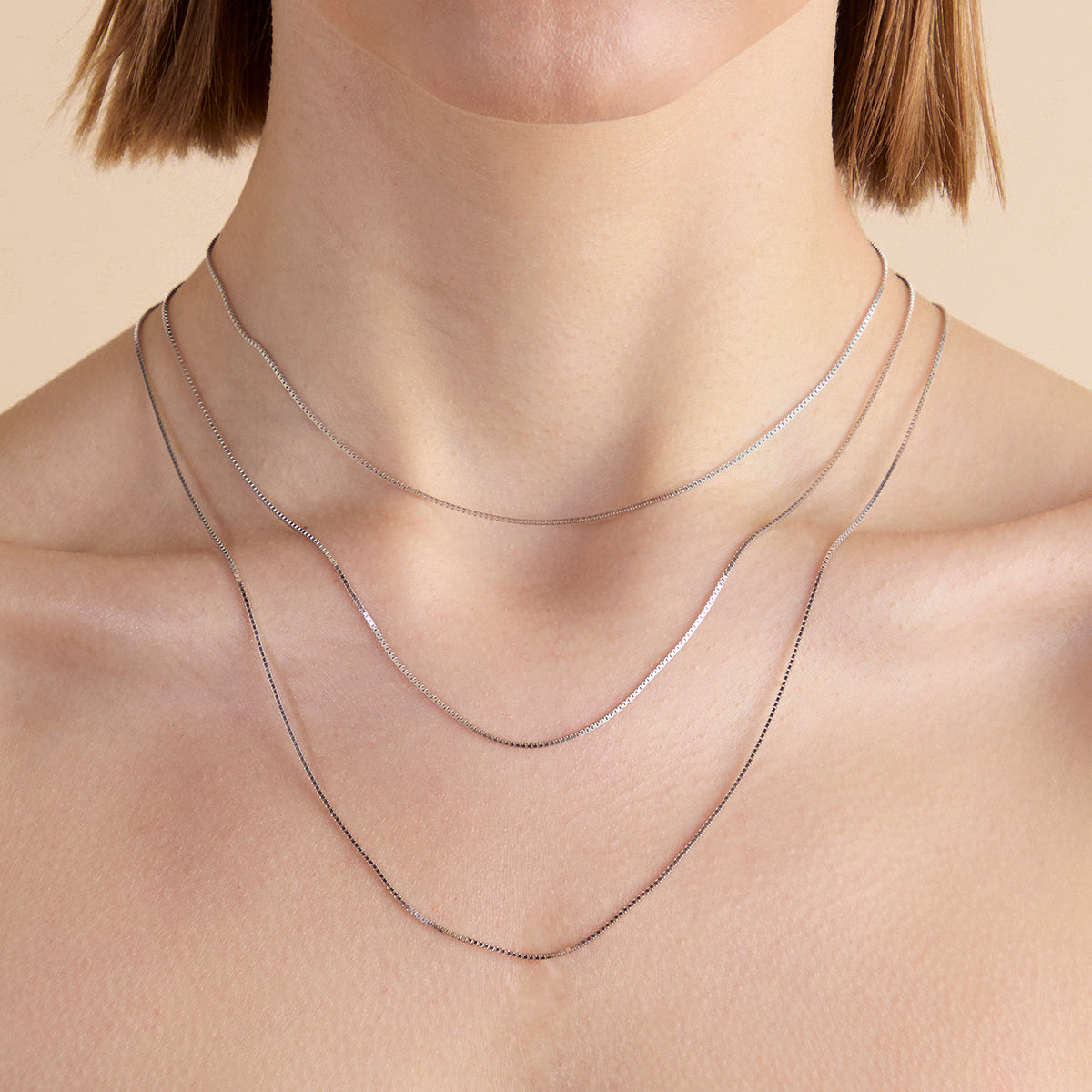 Essential Box Chain Necklace in Silver-Astrid & Miyu