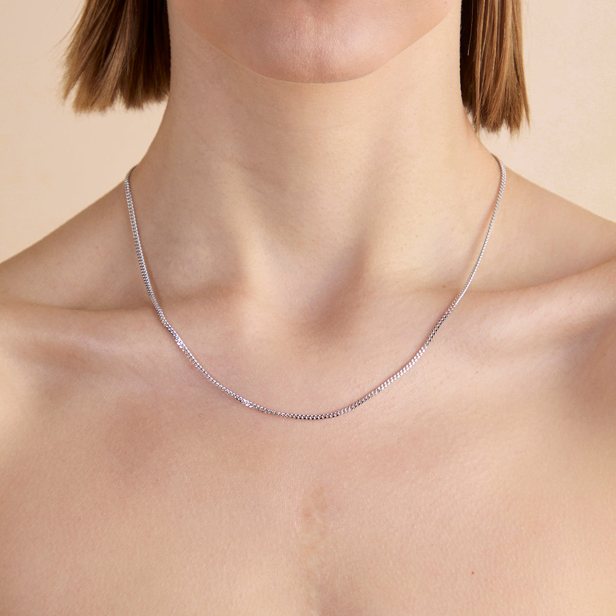 Essential Curb Chain Necklace in Silver-Astrid & Miyu