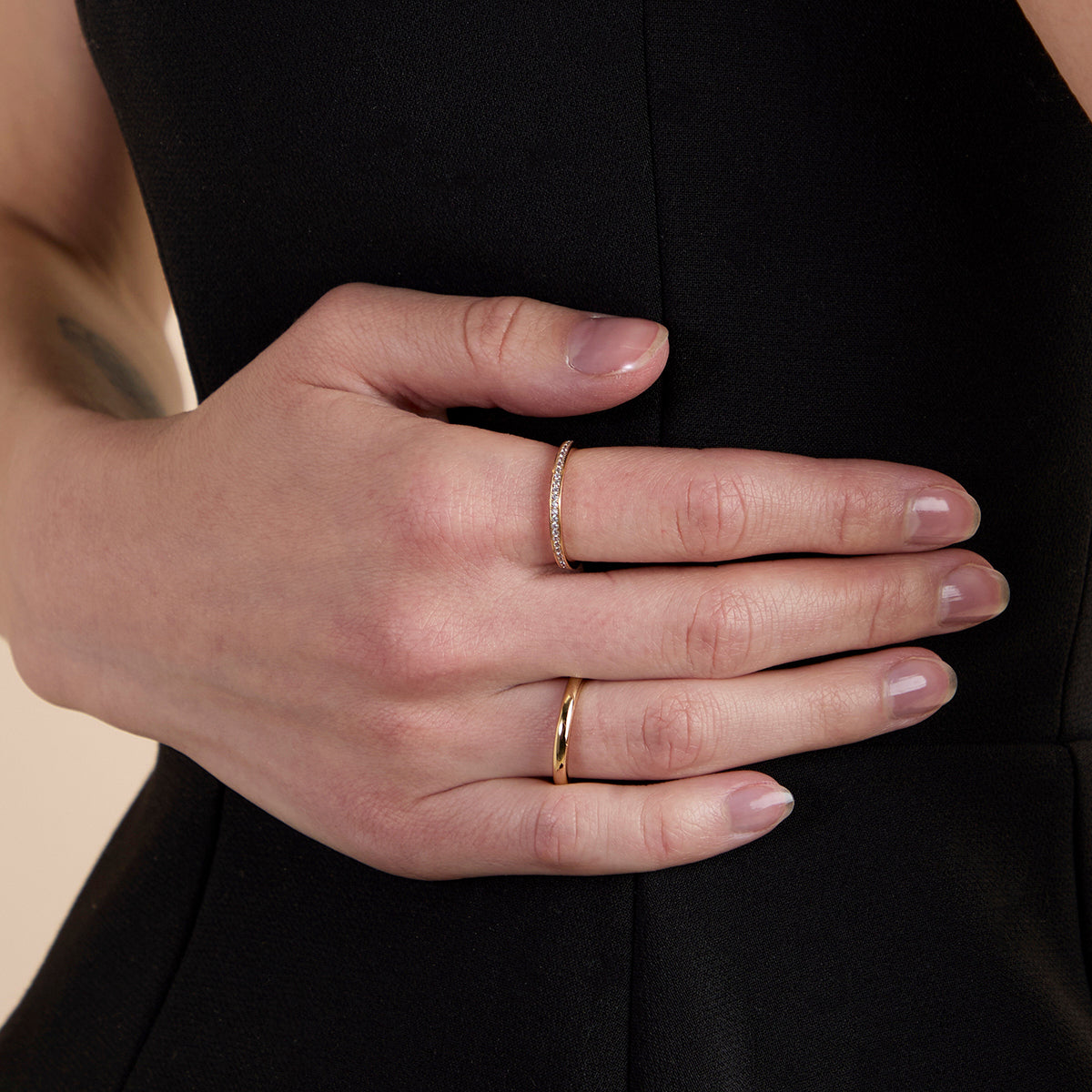Crystal Stacking Ring in Gold-Astrid & Miyu