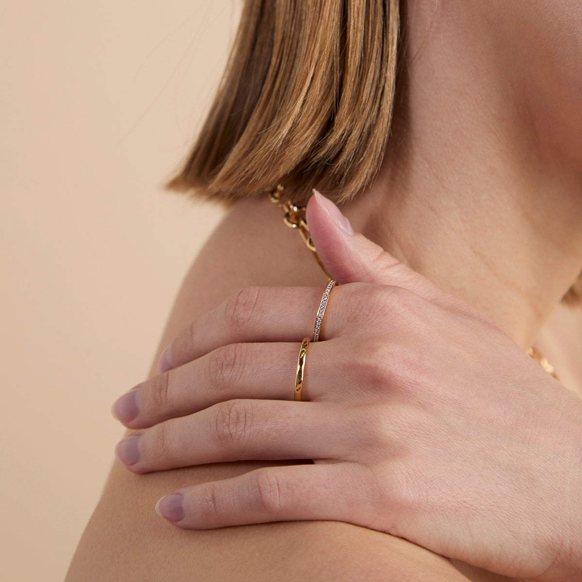 Crystal Stacking Ring in Gold-Astrid & Miyu