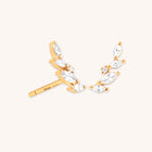 18k Gold Plated Jewellery - Navette Crystal Climber Studs in Gold - Stud Earrings - Astrid & Miyu