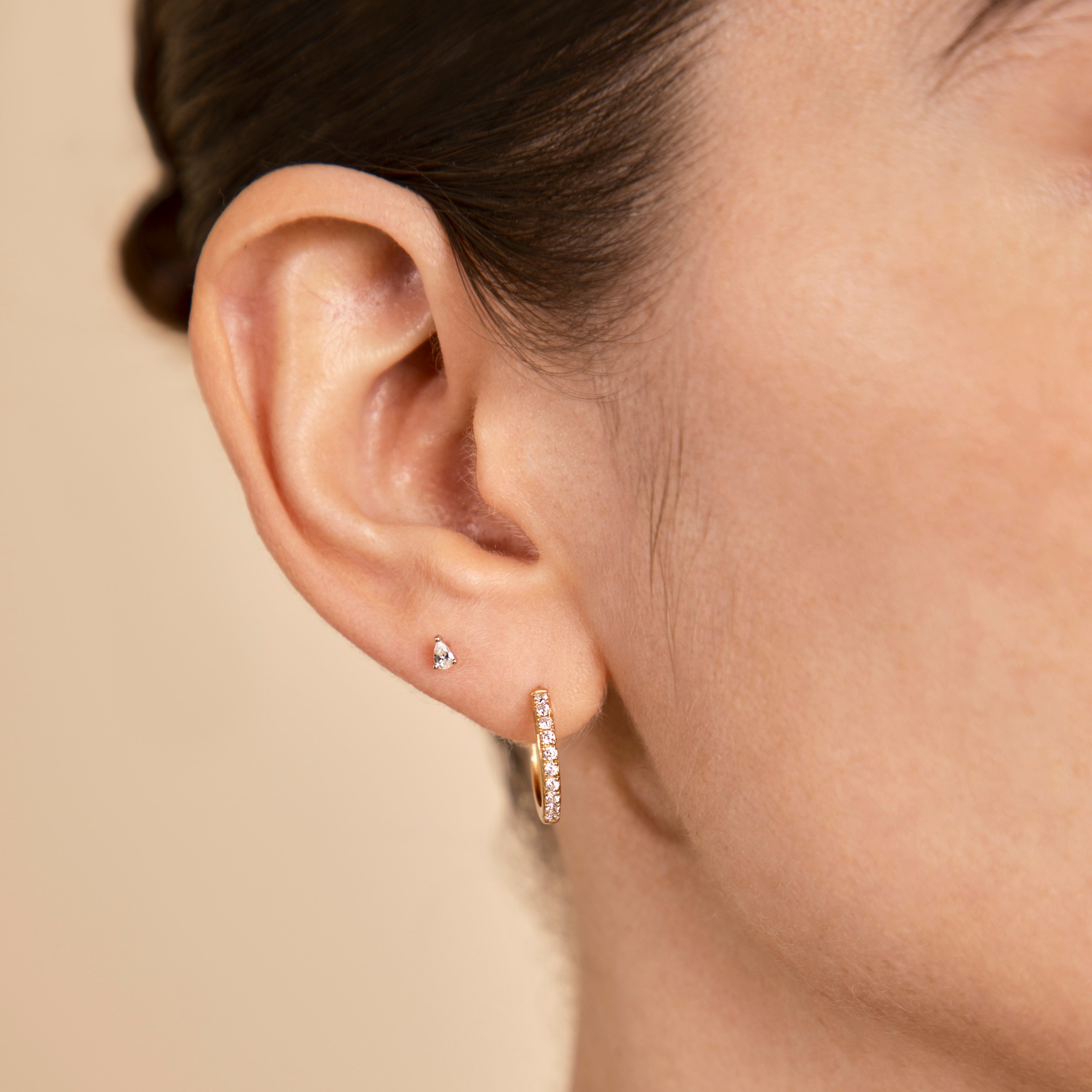 18k Gold Plated Jewellery - Pear Crystal Stud Earrings in Gold - Stud Earrings - Astrid & Miyu