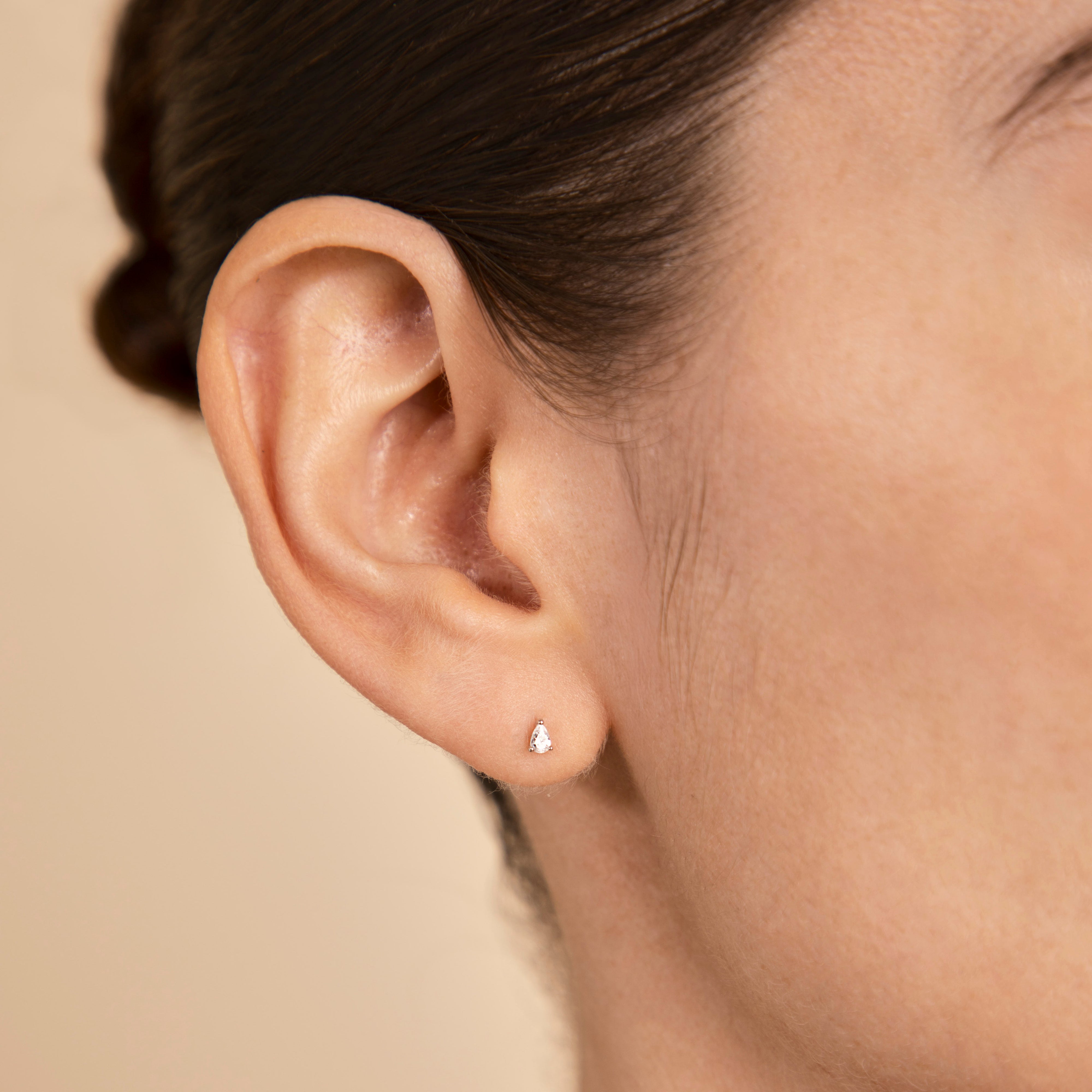 Earrings - Pear Crystal Stud Earrings in Silver - Stud Earrings - Astrid & Miyu